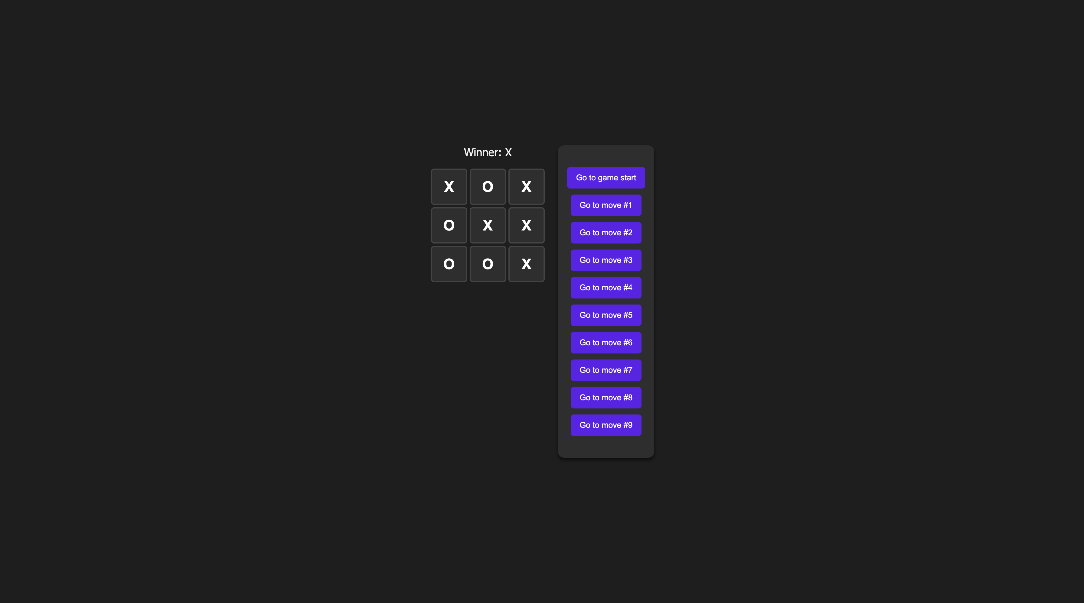 Screenshot van tic tac toe pagina